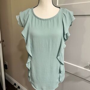 💥 5/$25 💥 LOFT Women's Flutter Sleeve Blouse in Soft Mint